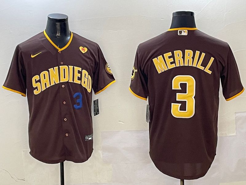 Men San Diego Padres #3 Merrill Brown Game 2025 Nike MLB Jersey style 13
